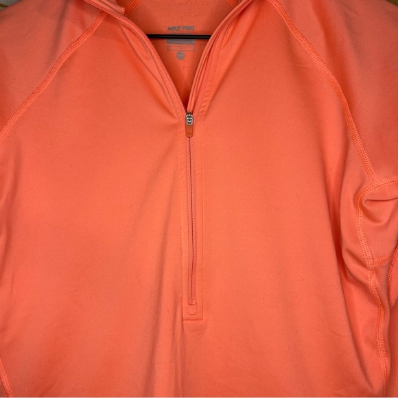 Nike Pro Running Half Zip Up Women's Sweatshirt Size M Pink/Orange - Picture 2 of 6